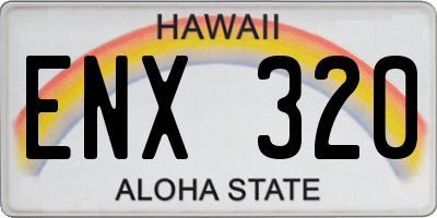 HI license plate ENX320