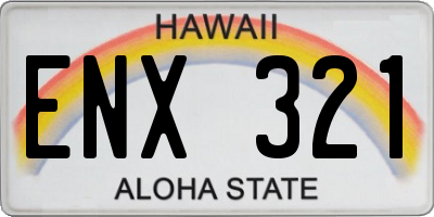 HI license plate ENX321