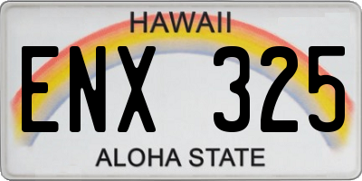 HI license plate ENX325