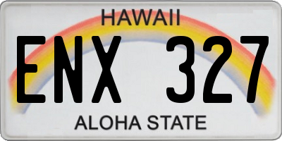 HI license plate ENX327