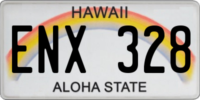 HI license plate ENX328