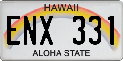 HI license plate ENX331