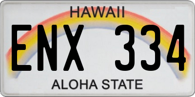 HI license plate ENX334