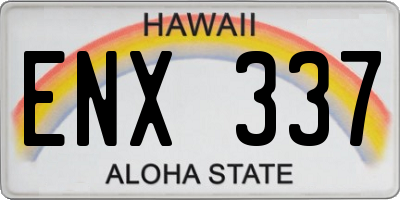 HI license plate ENX337