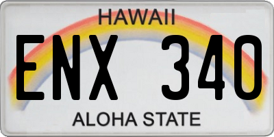 HI license plate ENX340