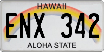 HI license plate ENX342
