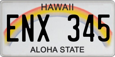 HI license plate ENX345