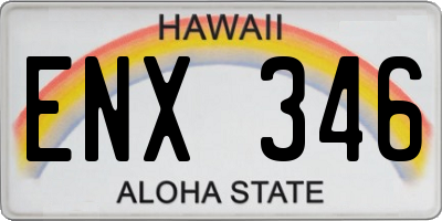HI license plate ENX346