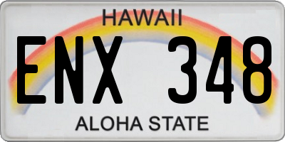 HI license plate ENX348