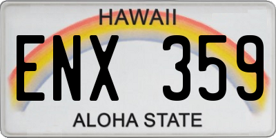 HI license plate ENX359