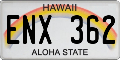 HI license plate ENX362
