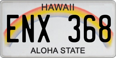 HI license plate ENX368