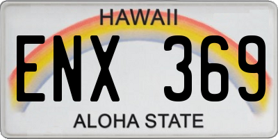 HI license plate ENX369