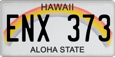 HI license plate ENX373