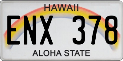 HI license plate ENX378