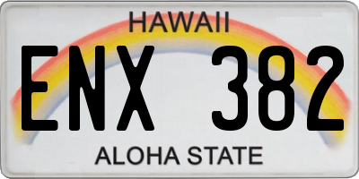 HI license plate ENX382