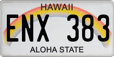 HI license plate ENX383