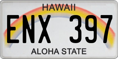 HI license plate ENX397