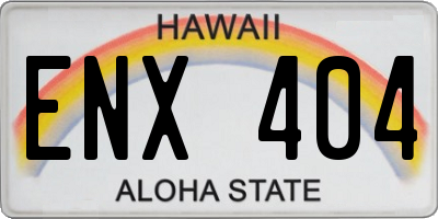 HI license plate ENX404