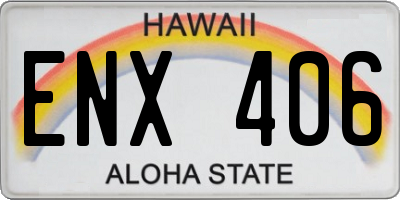 HI license plate ENX406