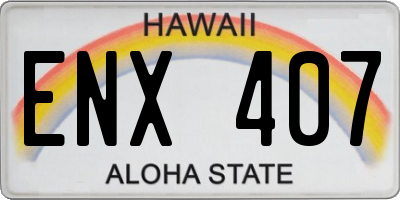 HI license plate ENX407