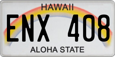 HI license plate ENX408