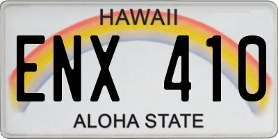 HI license plate ENX410