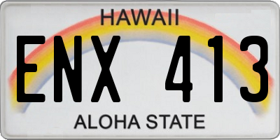 HI license plate ENX413