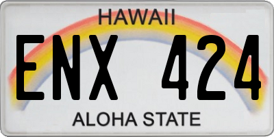HI license plate ENX424