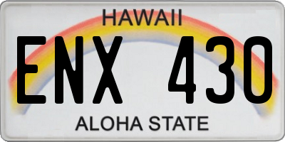 HI license plate ENX430