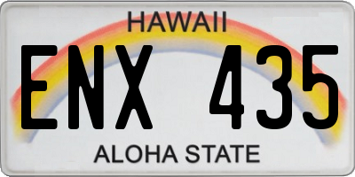 HI license plate ENX435