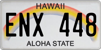 HI license plate ENX448