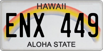 HI license plate ENX449