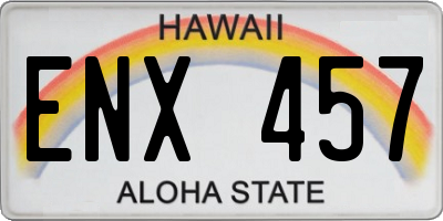 HI license plate ENX457