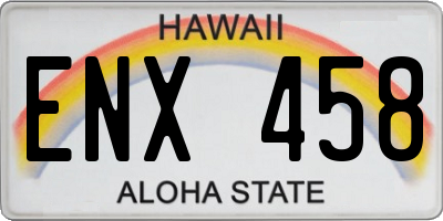 HI license plate ENX458