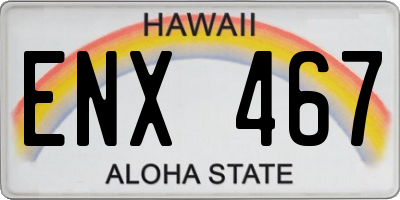 HI license plate ENX467