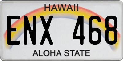 HI license plate ENX468