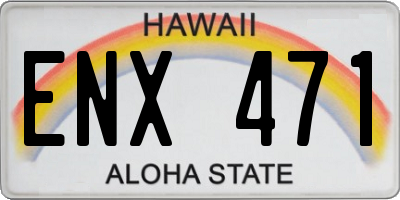 HI license plate ENX471