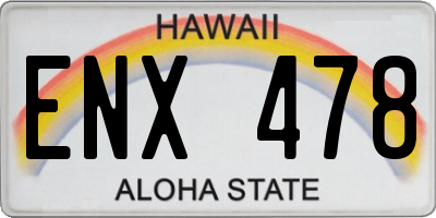 HI license plate ENX478