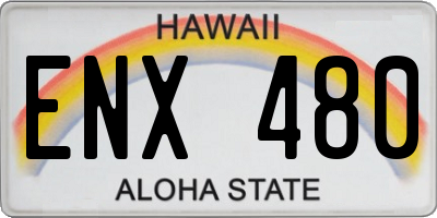 HI license plate ENX480