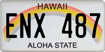 HI license plate ENX487