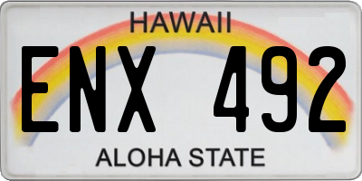 HI license plate ENX492