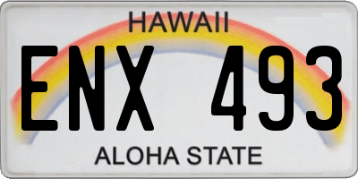 HI license plate ENX493