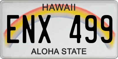 HI license plate ENX499