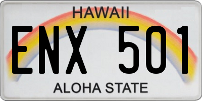 HI license plate ENX501