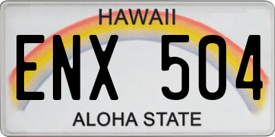 HI license plate ENX504