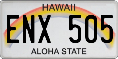 HI license plate ENX505