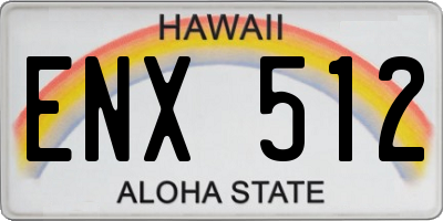 HI license plate ENX512