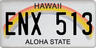 HI license plate ENX513