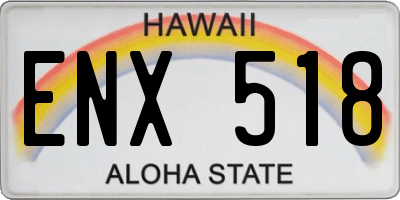 HI license plate ENX518